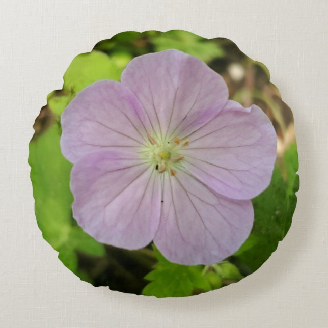 Oakwoods Metropark Wild Geranium Rundes Kissen (Vorderseite)
