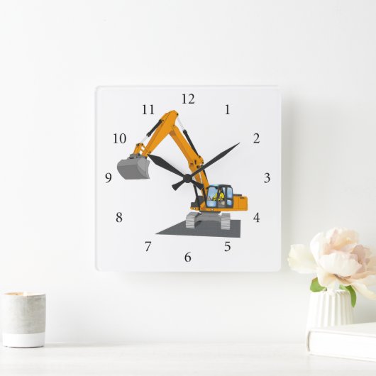 Oanger Kettenbagger Quadratische Wanduhr (Zuhause)