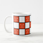 Oar inspirierend orangefarbene Quadrate Zweifarbige Tasse (Links)