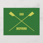 Oar inspirierend Slogan und gekreuzte Ohren grün Postkarte (Vorderseite)