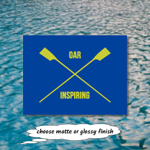 Oar inspirierend Slogan und gekreuzte Ohren tief b Postkarte