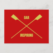 Oar inspirierend Slogan und gekreuzte Ruder rot Postkarte (Vorderseite)