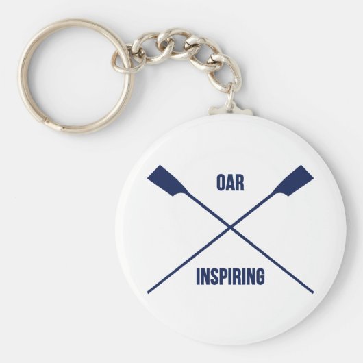 Oar inspiring slogan and crossed oars navy schlüsselanhänger (Vorne)