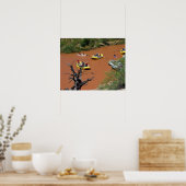 Oar powered rafts turn into the Colorado River Poster (Küche)