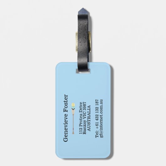 Oars im Vintagen Stil Gepäckanhänger (Rückseite vertikal)