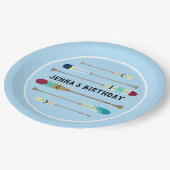 Oars im Vintagen Stil Pappteller (Schrägansicht)