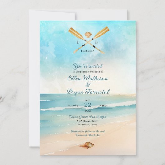 Oars Wedding Einladung (Vorderseite)