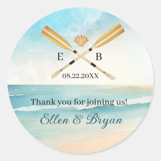Oars Wedding Runder Aufkleber (Vorderseite)