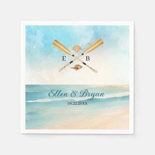 Oars Wedding Serviette (Vorderseite)