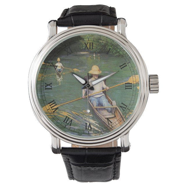 Oarsmen von Gustave Caillebotte, Vintage Kunst Armbanduhr (Vorderseite)
