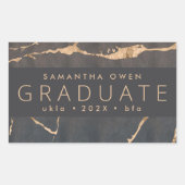 Oase aus braunem Marmor, goldene Venen und Rechteckiger Aufkleber (Vorderseite)