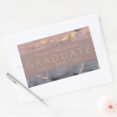 Oase der Aquarellfarben, moderne goldene Folienade Rechteckiger Aufkleber (Umschlag)