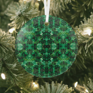 Oase Grün Abstrakte Alkohol-Tinten-Kunst Ornament Aus Glas