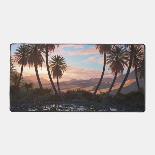 Oase (Morgendämmerung) Schreibtischunterlage (Vorderseite)