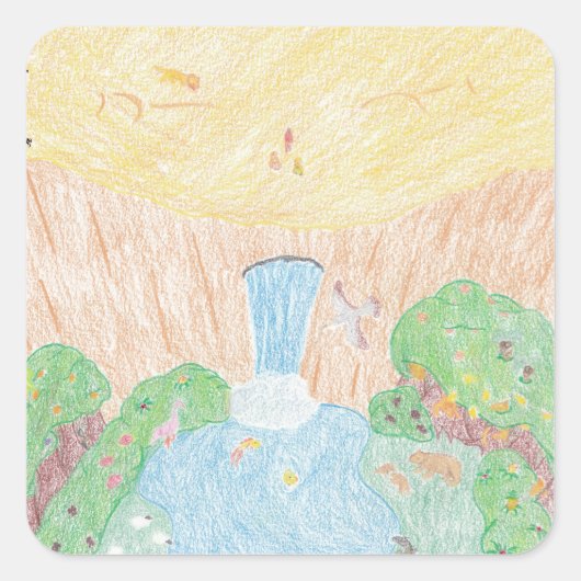 Oase Quadratischer Aufkleber (Vorderseite)