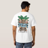 Oase Tiki Bar und Grill-T - Shirt (weiß) (Schwarz voll)
