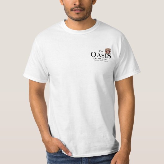 Oase Tiki Bar und Grill-T - Shirt (weiß) (Vorderseite)