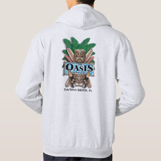 Oase Tiki Bar und GrillHoodie (Licht) Hoodie (Rückseite)
