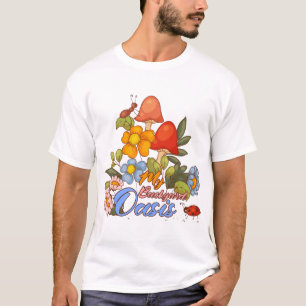 Oasen-Garten Retro-Garten-Pilz-Kunst T-Shirt