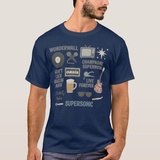 Oasis Band Icons Shirt - Britpop Fan Design (Vorderseite)
