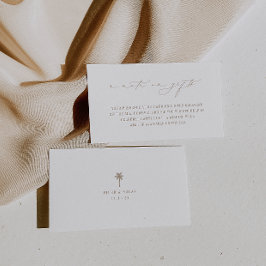 OASIS Beach Hochzeit ein Hinweis auf Geschenke Begleitkarte