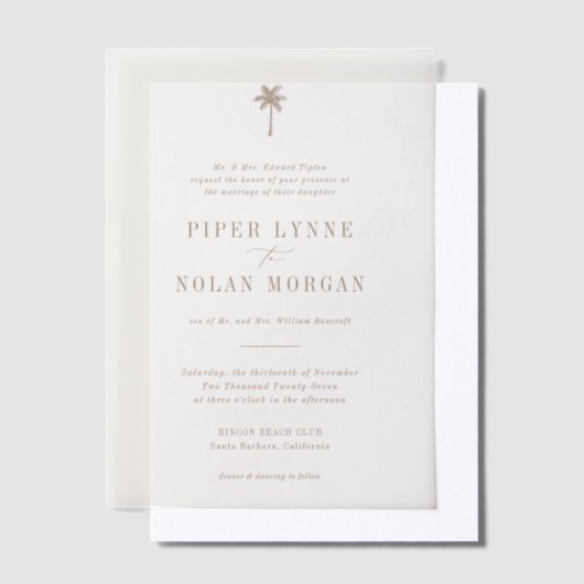 OASIS Beach Wedding  Pergament Einladungen (Versetzt)