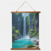 Oasis Cascade - Exotischer Wasserfall Wandteppich Mit Holzrahmen (Vorderseite 2)