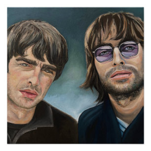 Oasis Gallagher Brothers Oil Painting Print Poster