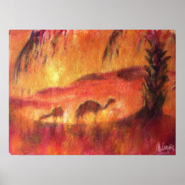 Oasis in der Sahara Poster