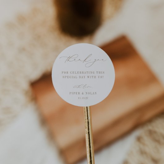 OASIS Minimalist Wedding Thank You Runder Aufkleber