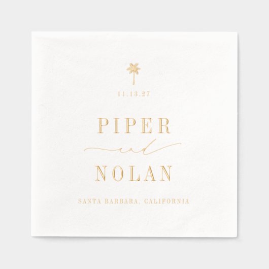 OASIS Modern Minimalist Wedding Servietten Mit Folie (Vorderseite)