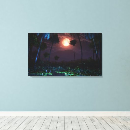 Oasis Moonlit (Illume) Wrapped Canvas Leinwanddruck (Insitu (Holzboden))