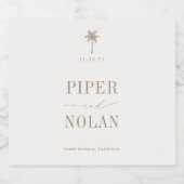 OASIS Palm Tree Wedding Schaumweinetikett (Einzelnes Label)