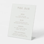 OASIS Taupe Bar Menu List Sockelschild (Vorderseite)