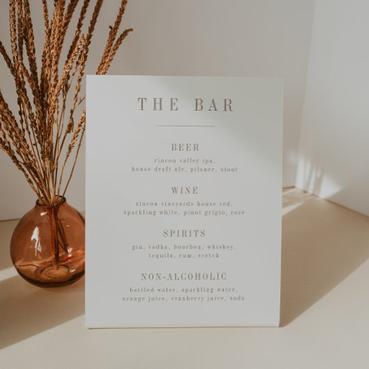 OASIS Taupe Bar Menu List Sockelschild