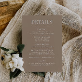 OASIS Taupe Wedding Details Card Einladung