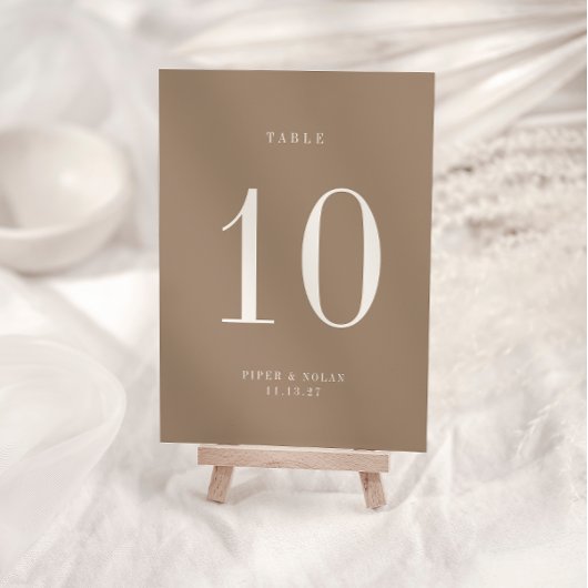 OASIS Taupe Wedding Table Number Card Einladung