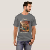 Oasis Water Desert Geography Dark Gray T - Shirt (Vorne ganz)