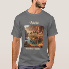 Oasis Water Desert Geography Dark Gray T - Shirt