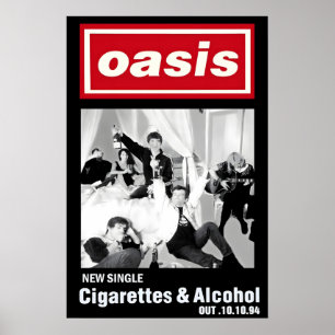 Oasis Zigaretten und Alkohol 1994 Promo Poster