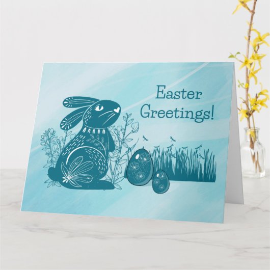 OASTER BUNNY GREETING KARTE (Gelbe Blume)