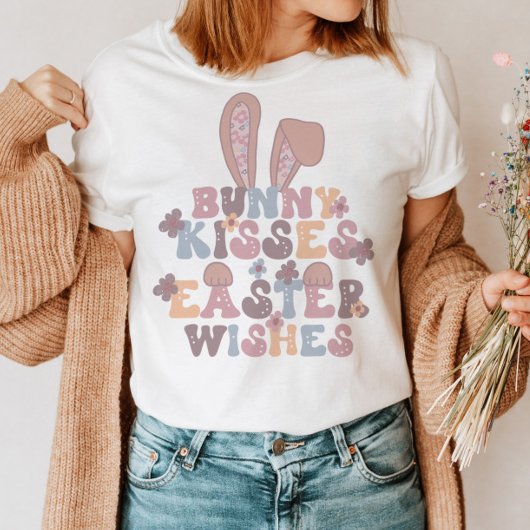 Oaster Bunny Kisses Retro Floral T-Shirt