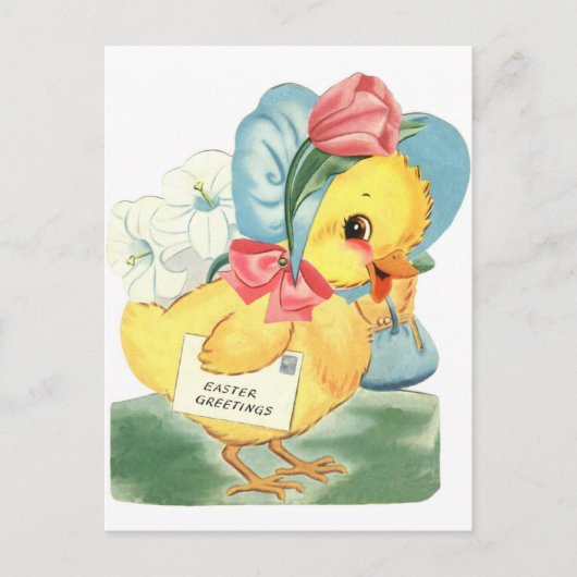 Oaster Chick Greetings Feiertagspostkarte (Vorderseite)