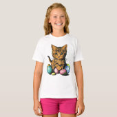 Oaster Kitten Calico oder Tabby Orange Kitty T-Shirt (Vorne ganz)