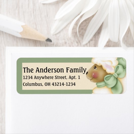 Oaster Lamm Sheep Green Adressetiketten (Insitu)