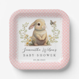 Oaster Oh Baby Bunny Spring Girl Babydusche Pappteller