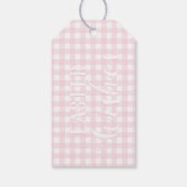 Oaster wünscht Baby Pink Gingham Personalisiert Geschenkanhänger (Rückseite)