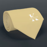 Oat Yellow Eleganmonogramm   Name | einseitig Krawatte<br><div class="desc">Ein eleganter,  einseitiger Hals mit einem fett-weißen Monogramm über einem oat-gelben Hintergrund. Zusätzlich zu diesem Monogramm sitzt Ihr Vor- oder Nachname in allen Hauptstädte. Über 40 einzigartige Farben sind sowohl in einseitigen als auch in zweiseitigen Ausführungen erhältlich. Sie können sie durchsuchen,  indem Sie auf den Link Sammlung klicken.</div>