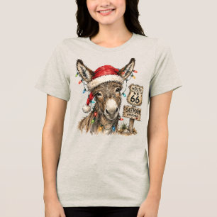 Oatman Arizona Weihnachts-Esel Route 66 Tri-Blend Shirt