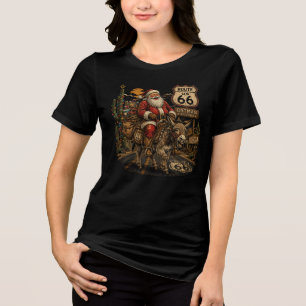 Oatman Esel Santa Route 66 Weihnachtsabenteuer Tri-Blend Shirt